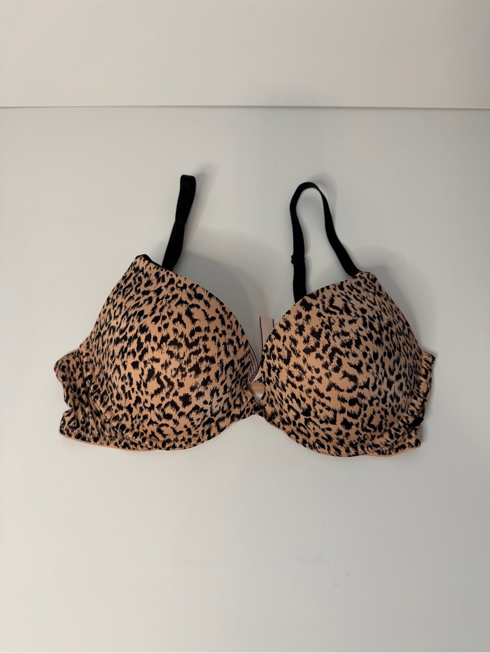 Victoria’s Secret Leopard Print Push-Up Bra 36C Black Tan NWOT